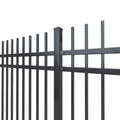 Huawo Black Tubular Metal Fence Easily Assembled Iron Spearhead Steel Panels for Home Farm Outdoor Trellis Villa America