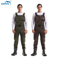 Camouflage Men's Waterproof Neoprene Fishing Hunting Chest Suit with Boots