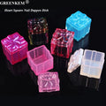 New High-end Thickened Heart Crystal Cup With Lid Colored Pen Wash Cup Crystal Liquid Container Square Nail Dappen Dish