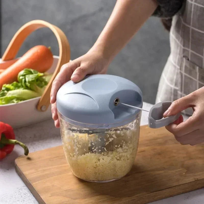 500ML Garlic Chopper Manual Meat Mincer Hand Press Crusher for Kitchen Tool Food Vegetable Grinder Onion Chili Cutter Masher