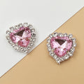 Heart Shaped Flat Back Rhinestone Button Heart Shaped Ornament Wedding Wear Rhinestone Craft Jewelry Gift