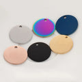 30 mm Round Circle Blanks Pet ID Tag PVD Titanium Steel Tags