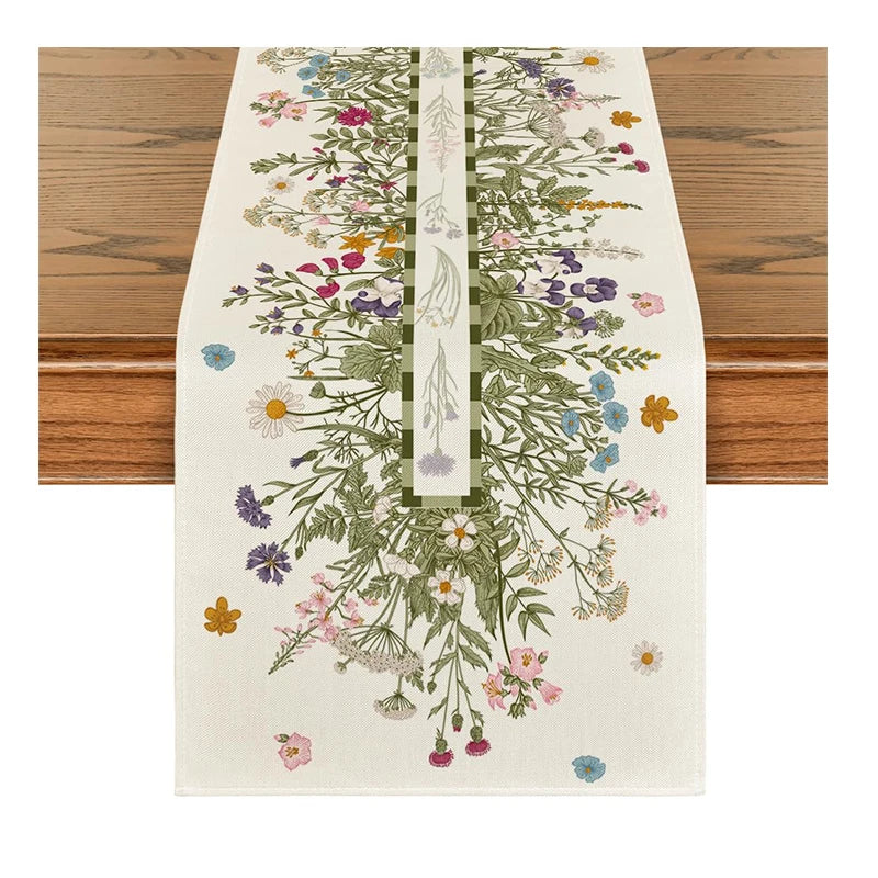 Economically Priced Rectangle Linen Table Runner Custom Logo Printed Knitted Techniques for Dining Party Decorative Cheap Option