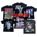 Custom Graphic DTG Cropped t Shirt Boxy Fit Vintage Washed 300 Gsm Acid Wash Tshirt  T-shirt for Men