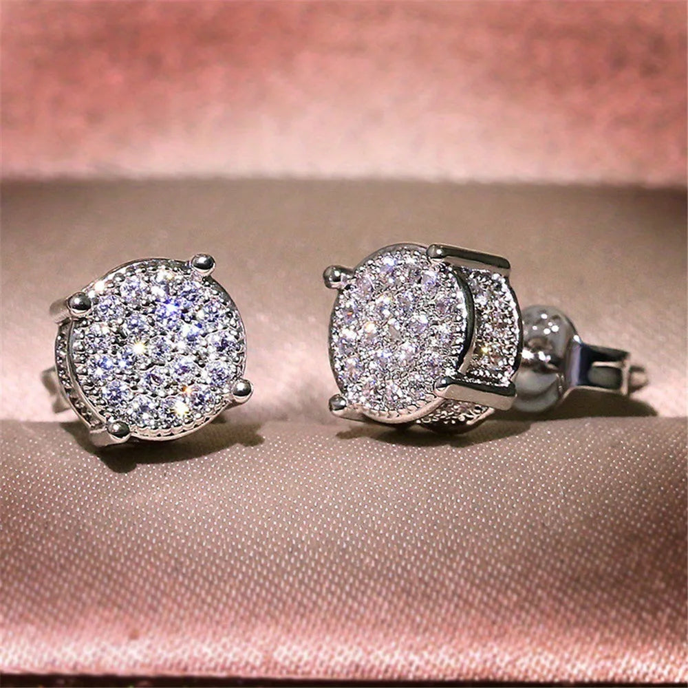 Luxury Jewelry French  Geometric Fashionable New Silver Diamond Jewelry Pendant Earrings for Men and Women Wholesale