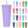 M78 Wholesale Travel Durian Tumbler Cold Coffee Mug 24OZ Reusable Plastic Studded Diamond Tumbler with Straw and Lid