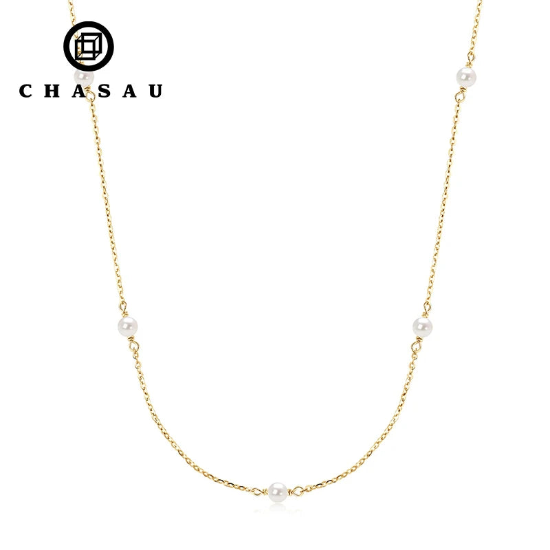 New Arrival 925 Sterling Silver 4A White Pearl Necklace 3-4mm Genuine Natural Cultured Freshwater Round Pearls Pendant Necklace