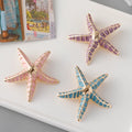 Trendy Blue Pink Oil Drop Sea Starfish Pin Brooch Colorful Enamel Starfish Brooch Pin for Women