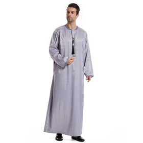 Custom Logo Dubai Kaftan for Men Islamic Clothing with Digital Print Jubba Thobe Saudi Arab Prayer Robes Wedding Eid Middle East