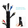Cable Management Sleeve Cuttable Neoprene Cord Organizer System Flexible Cable Wrap Cover Wire Hider for Desk TV Computer Office