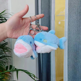 12cm Mini Plush Keychains Toys Kawaii Cute Soft Keychain Cartoon Doll Toy Shark Plush Stuffed Animals Wholesale Shark Keychain