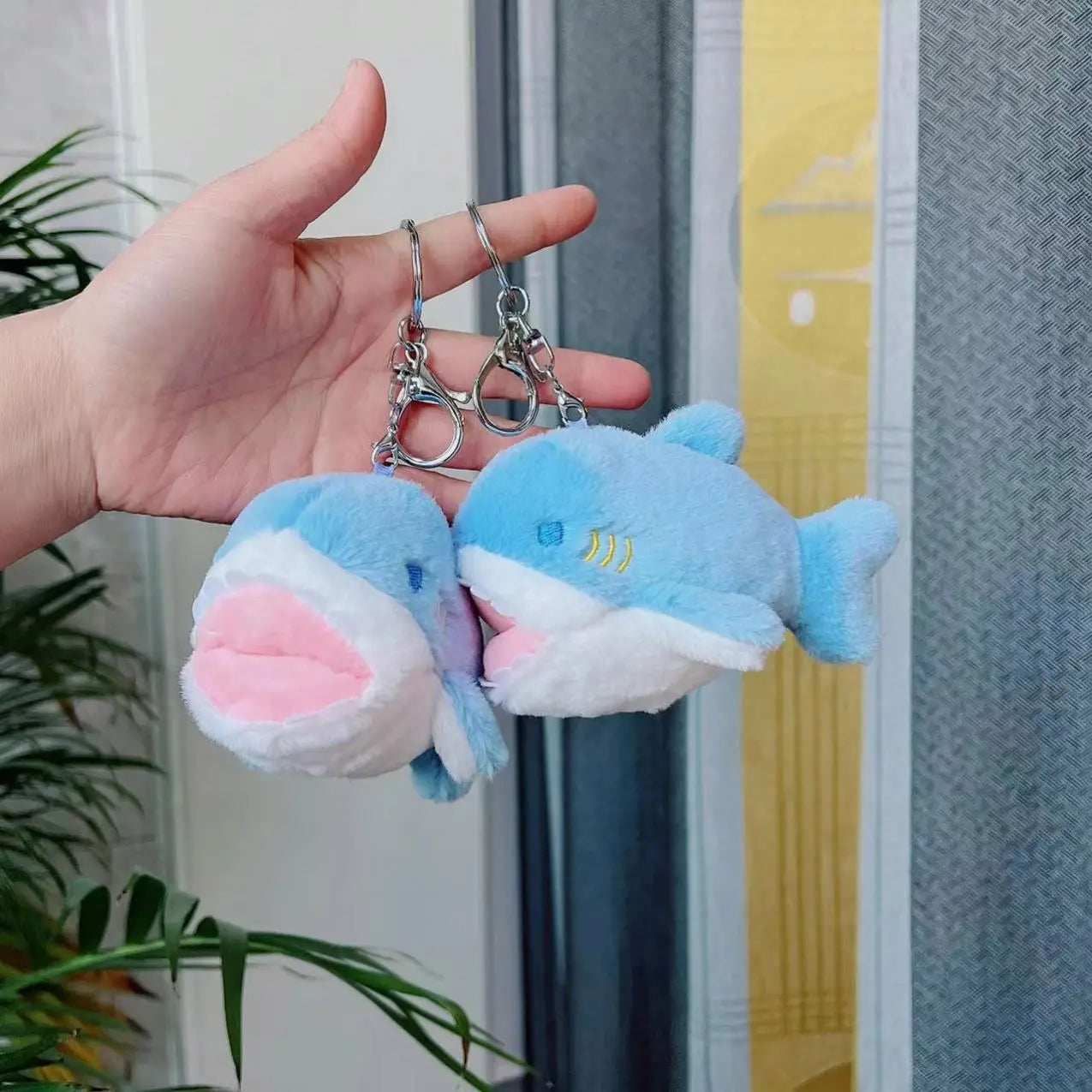 12cm Mini Plush Keychains Toys Kawaii Cute Soft Keychain Cartoon Doll Toy Shark Plush Stuffed Animals Wholesale Shark Keychain