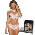 Box Package White Lace Temptation 2pcs Bralette Lingerie Set