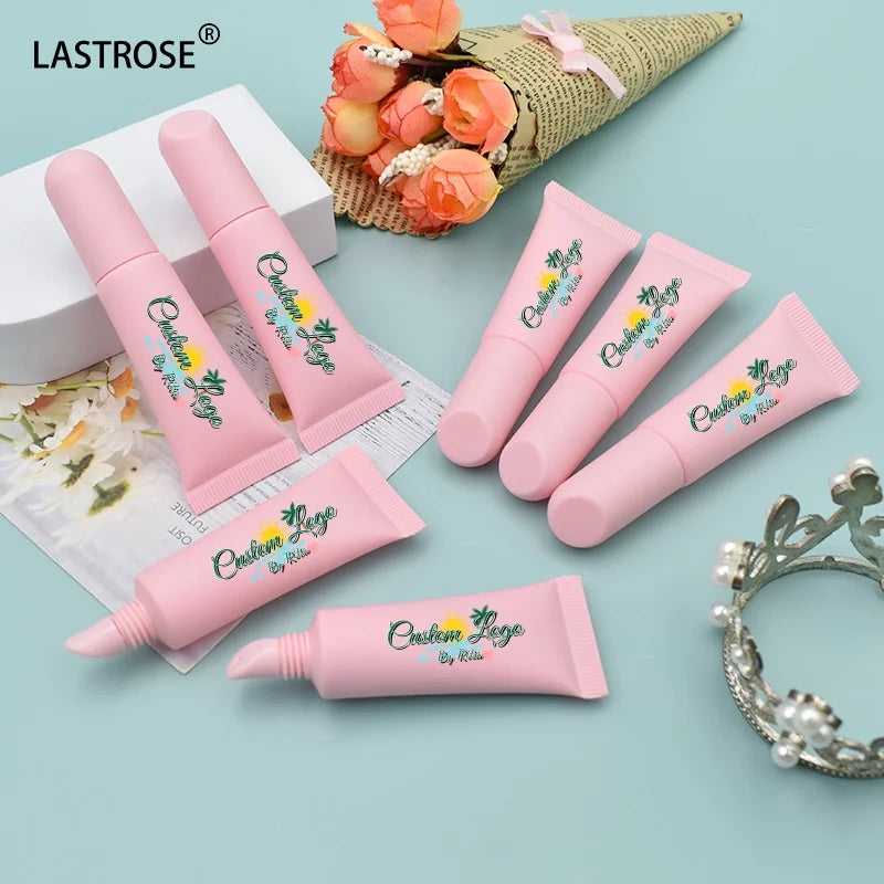Fashion 10ml/15ml/20ml Pink Lip Balm Squeeze Tube Soft PP Empty Lipgloss Tubes Private Label Pink Squeeze Tube