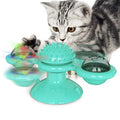 Multi-Function TPR Catnip Interactive Toy Spinning Windmill Turntable with Suction Cups for Cats