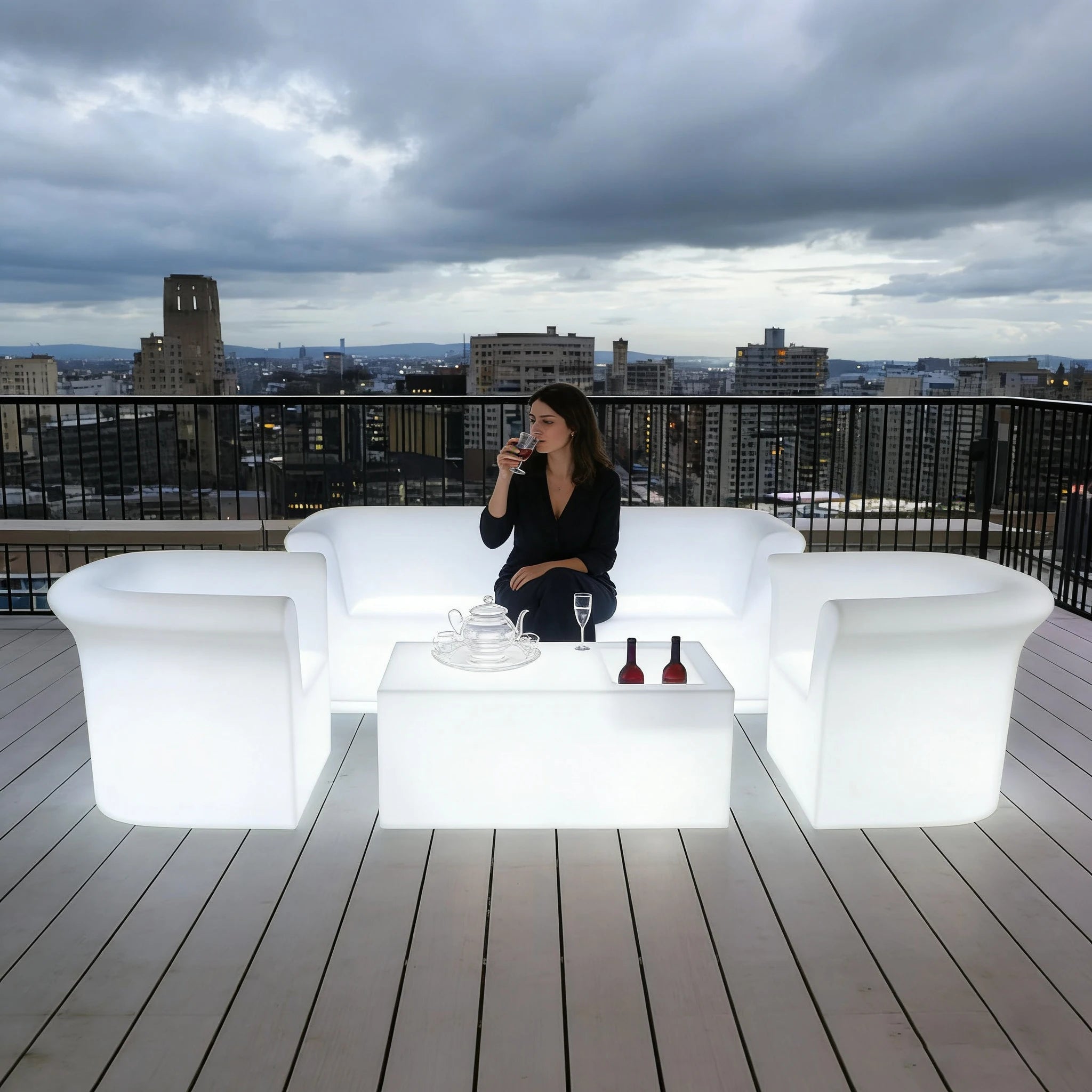 Modern Design Glowing LED Sofa for Hotel Home Bars Just Like Nightclub Furniture Rotomolded Plastic Form