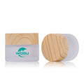 10ml 20ml 30ml 50ml 100ml Wood Grain Plastic Cover Frosted Skincare Cream Glass Jar Cosmetic Packaging