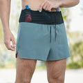 Sports Shorts Marathon Workout Gym Running Pants Double Layer Quick Dry Fitness Training Shorts With Zipper Waist Pocket