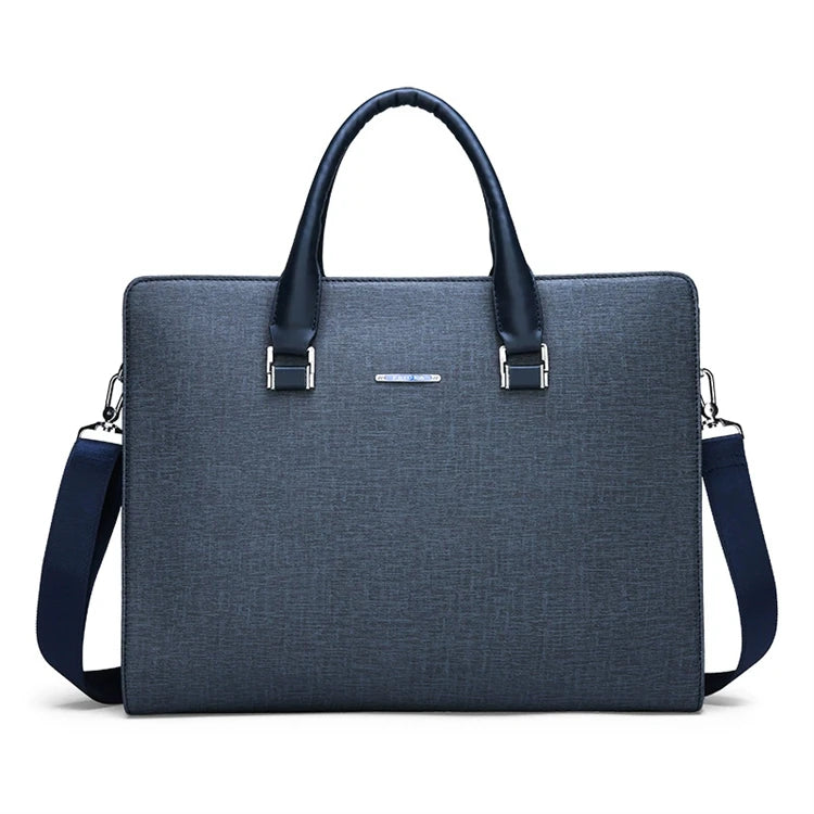 2025 Custom Small New Simple Laptop Bag Soft Blue Mens 15.6 Pu Leather