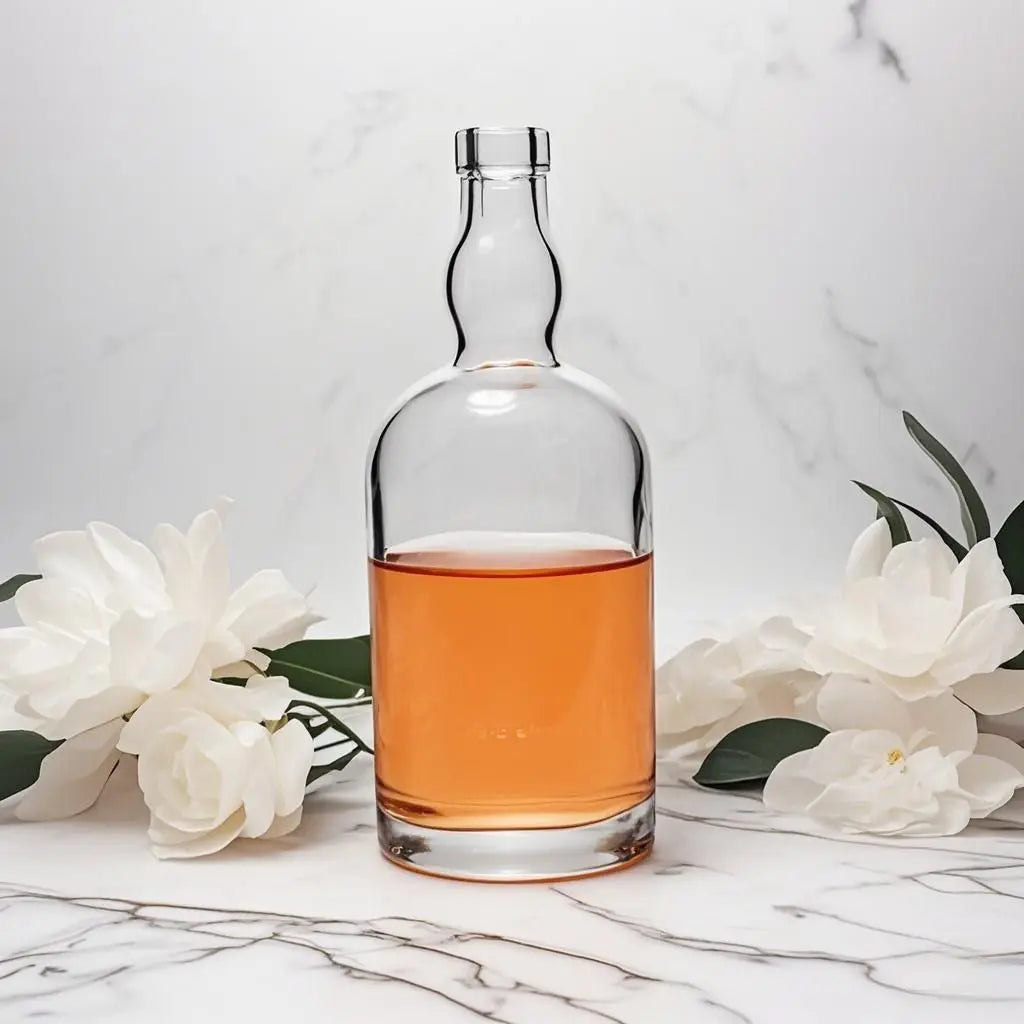Hot Sale 375ml 500ml 750ml Clear Empty Super Flint Glass Bottle for Beverages Liquor Tequila Gin with Cork by Manufacturers