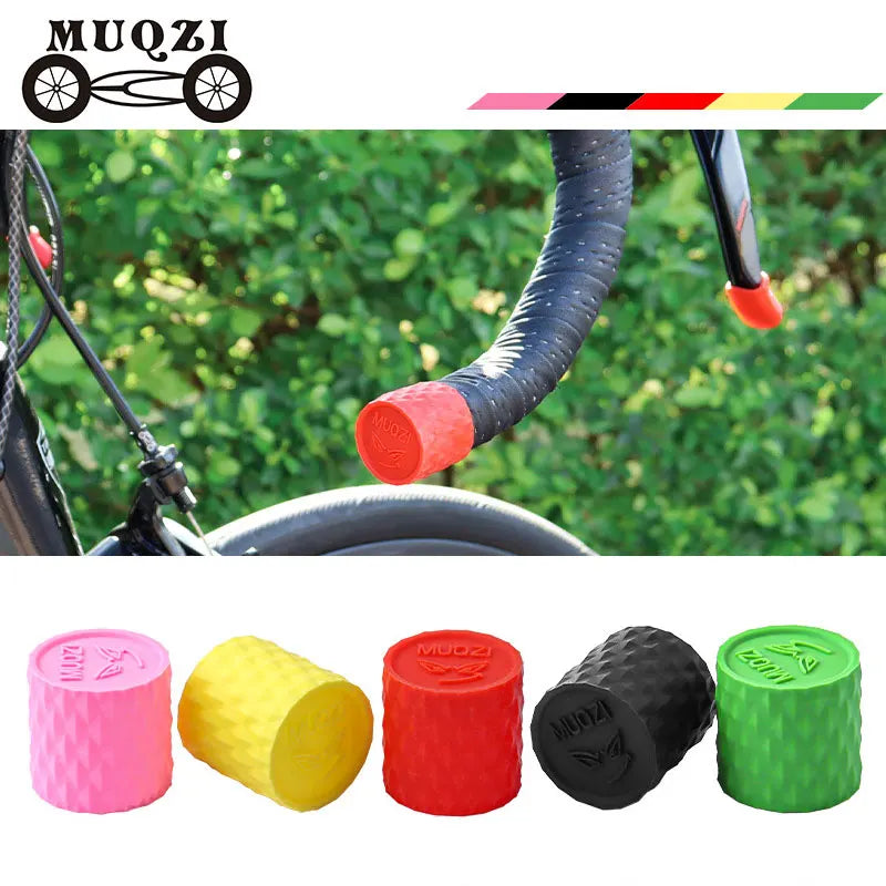MUQZI 1 Pair Mountain Road Bike Handlebar Tape Fixed Cover Silicone Handle Bar Wrap Fix Ring MTB Non-slip Strap Sleeve Fixed