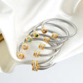 Stainless Steel Open Cable Wire Bangles Bracelets for Women Famous Brand Jewelry Ladies Silver Cuff Bangle Wholesale