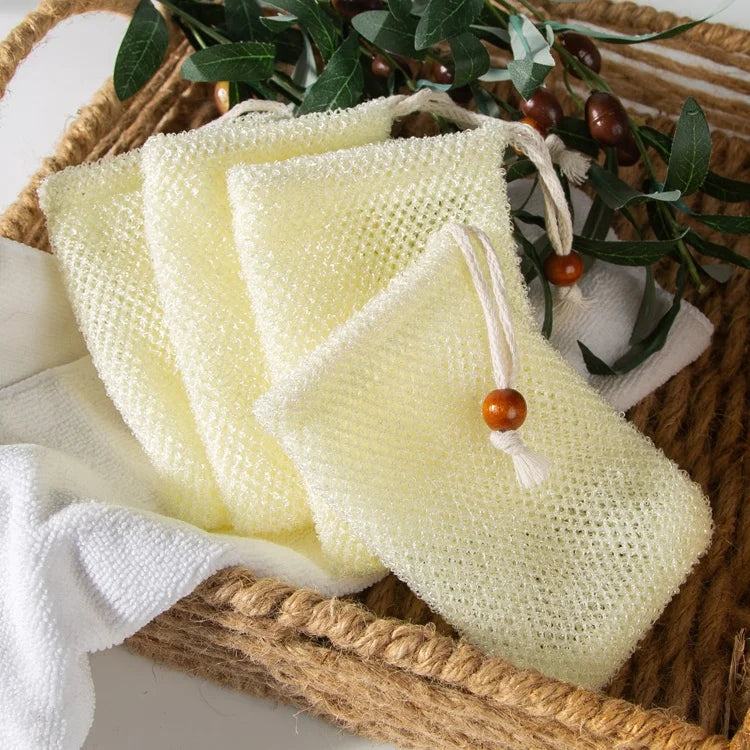 Eco-Friendly Quick-Drying Foaming Soap Sack Nylon Soap Scrub Pouch Bath Exfoliating Mesh Soap Saver Foam Bag With Drawstring