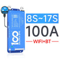 Integrated Smart Lithium Battery protection Board BMS 100A 8-17S UART with a Free WiFi Module for Cloud Platform Remote Control