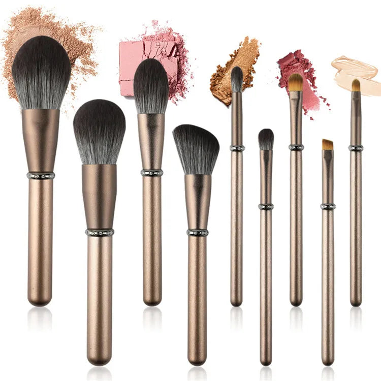 In Stock Wholesale Hot Selling Lovely pink Makeup 9 Pcs Brushes a Box Makeup Brush Set