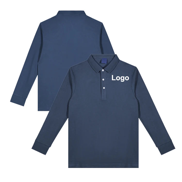 Custom Printed Sublimated Long Sleeve Advertising Promotion Polo Shirt Quick Dry Breathable Athletic Sports Golf Polo T Shirt
