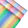 Custom Rainbow Mermaid Embossed Design Quilted Faux Leather Waterproof PU Sheets for Sofa Bag Garment Football Crafting