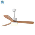 C042 Solid Wood 52inch 3 Blade Led Ceiling Fan with Light with Remote Control for Home Ceiling Fans with Lights and Remote