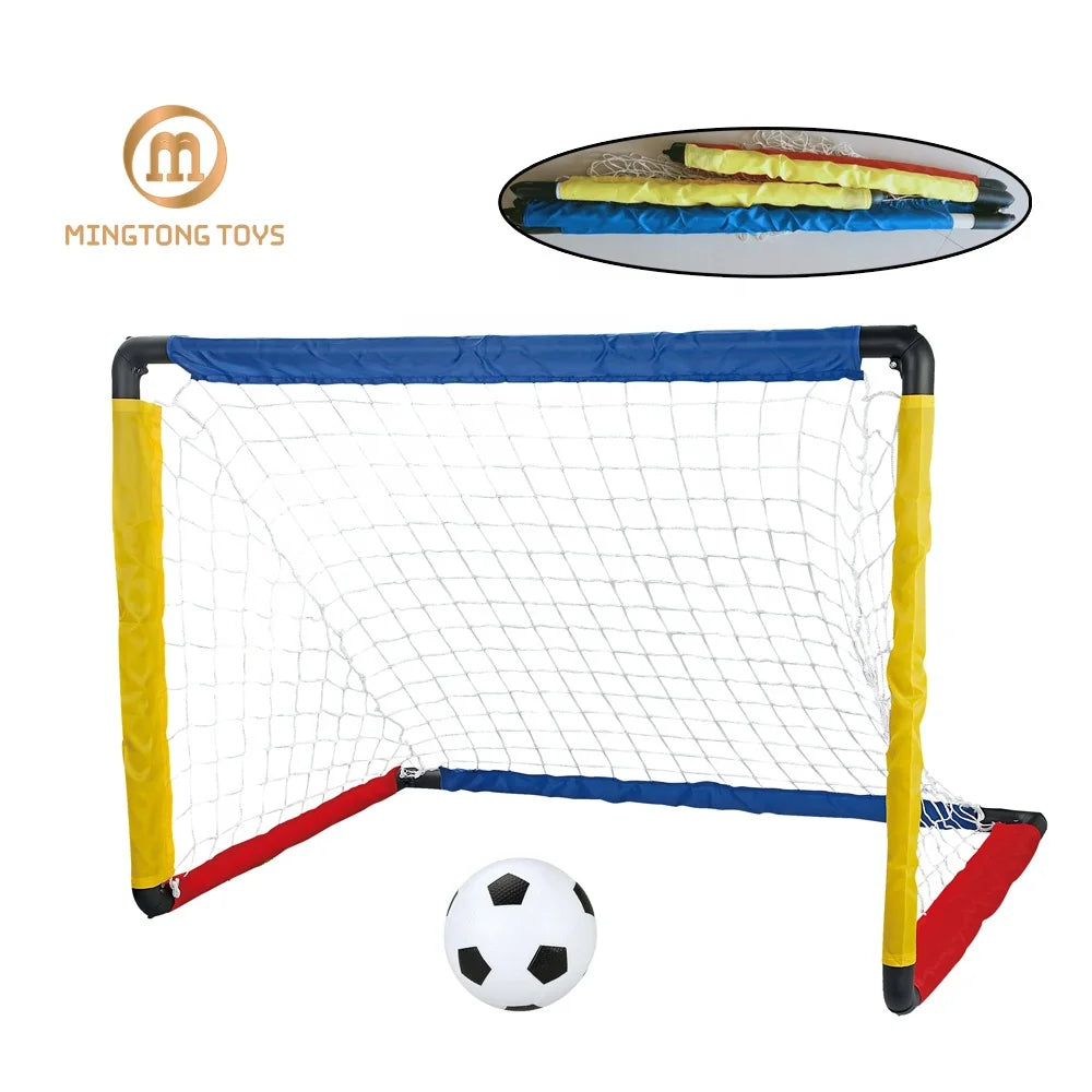 Backyard Indoor 33"x23.6" Portable Folding Youth Sports Kids Mini Soccer Goal Set with Pump