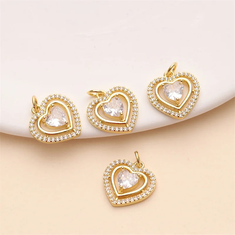 Fashion Jewelry Women's Pendants for Necklace Wholesale Beautiful 18k Gold Heart Pendant