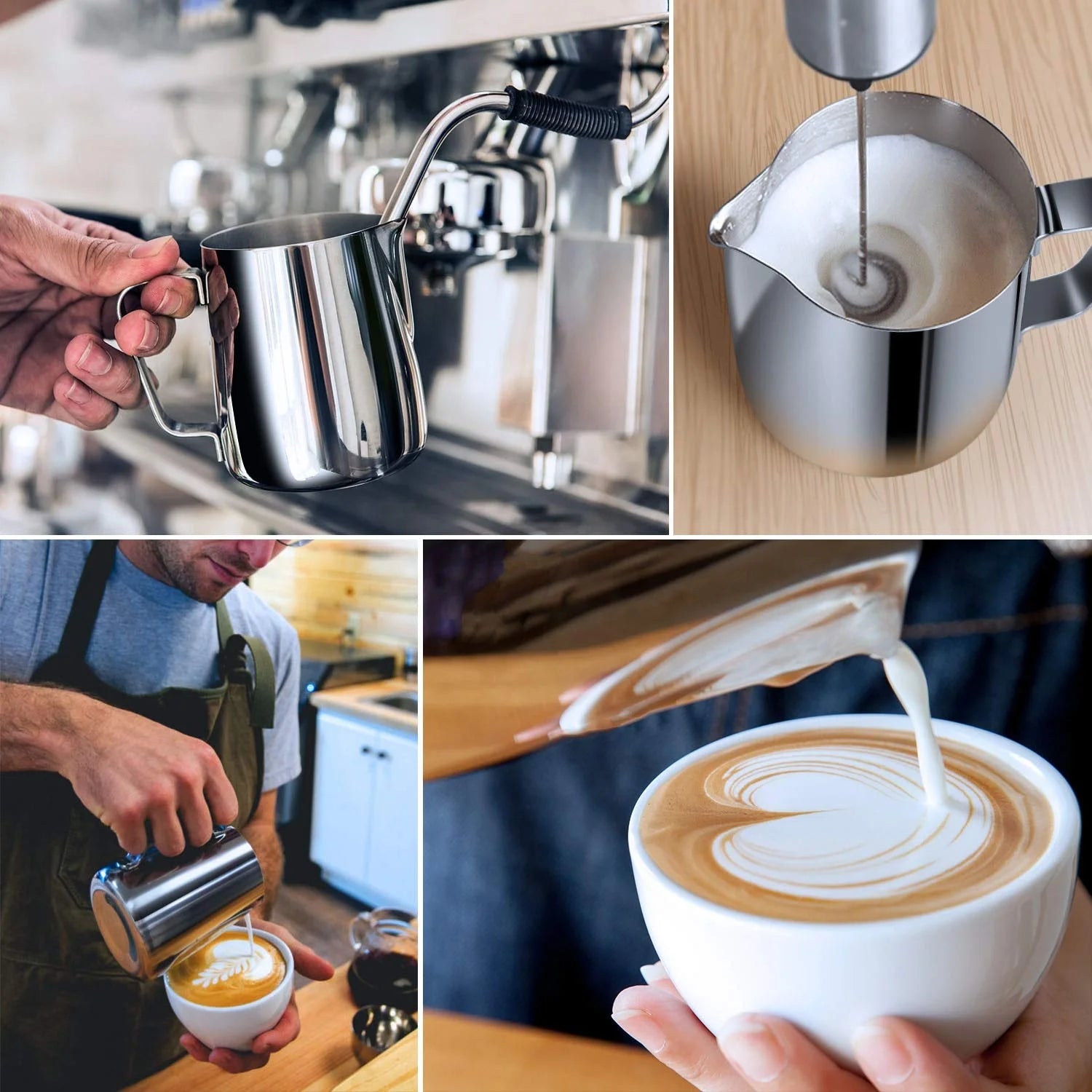 Hot Selling HUFA American Style Stainless Steel Espresso Cups Pull Flower Latte Art Milk Frother Quality Stocked Coffee Tea