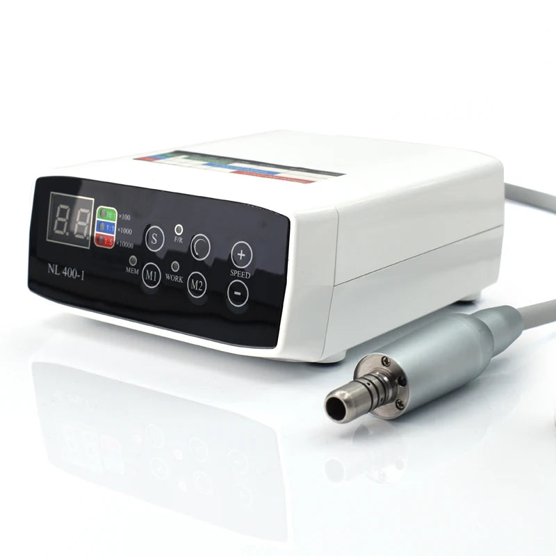 Portable Dental Electric Motor With Led Light Tube Internal Water Spray NL400 External Brushless Electric Micromotor Dental Lab