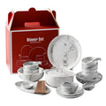Nordic Modern Porcelain Bowl Plate Pot Set Kitchen Grey Marble Tableware Sets Fine Bone Plates Ceramics Dinner Sets