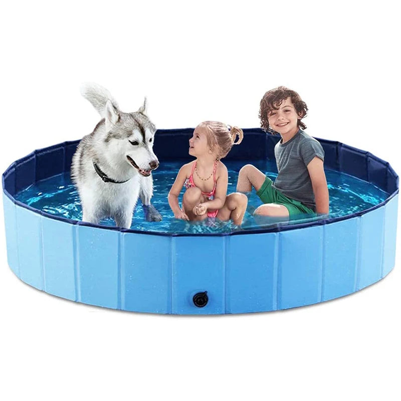 Foldable PVC Swim Pool Cushion Pet Bath Tub Travel Outdoor Portable Summer Kid Pet Bathing Tub Collapsible Pet Dog Swimming Pool