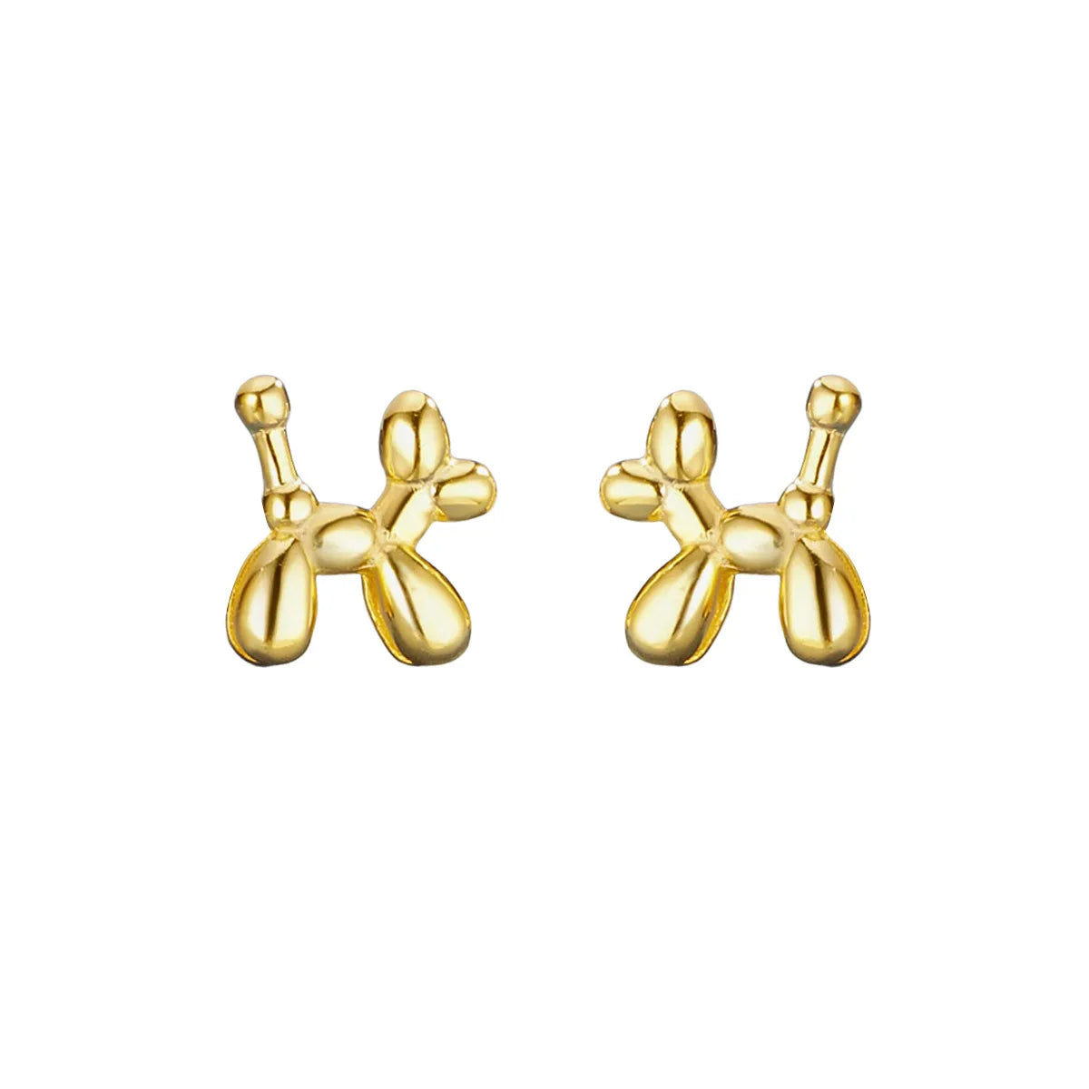 Cartoon Cute Balloon Dog Earrings Light Beads Animal Earrings Fine Jewelry Rainbowking 925 Silver Small Temperament Simple