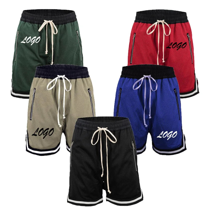 2024 Custom Printed Gym Workout Running Shorts Summer Breathable Athletic Mesh Sweat Basketball Men Shorts for Men