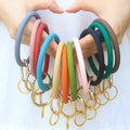 Fashion Silicone Wrist Keychain Circle Bracelet Rubber Bangle Round Keyring Holder for Women