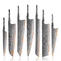 Grandsharp DIY Blank Knife Blade 55 Layers Copper Damascus Steel Kitchen Chef Knife Blade Set No Handle Knives Blank Blade