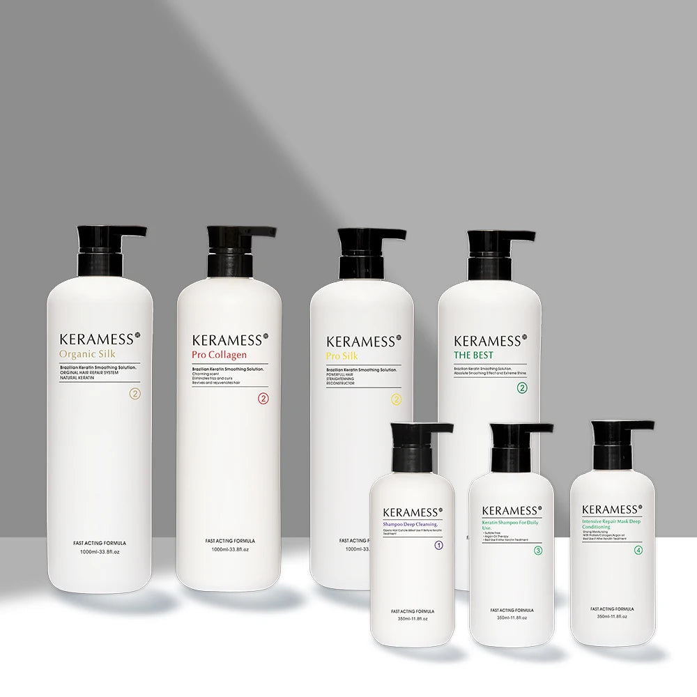 KeraMess Keratin Repairing Serum Herbal Organic Keratin-Infused Anti-Frizz Moisturizing Nourishing Hair Mask 350ml Rinse-Off