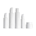 Flat Shoulder Opal Glass Bottle 30 ml 50 ml 100 ml 120 ml White Glass Serum Bottle with Lotion Pump Cosmetic Packaging