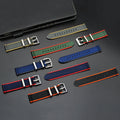 Two Piece Skin-friendly Woven Braided Stripped Seatbelt Fabric Nylon Watch Strap for Different Kind of  Watch 20mm 22mm