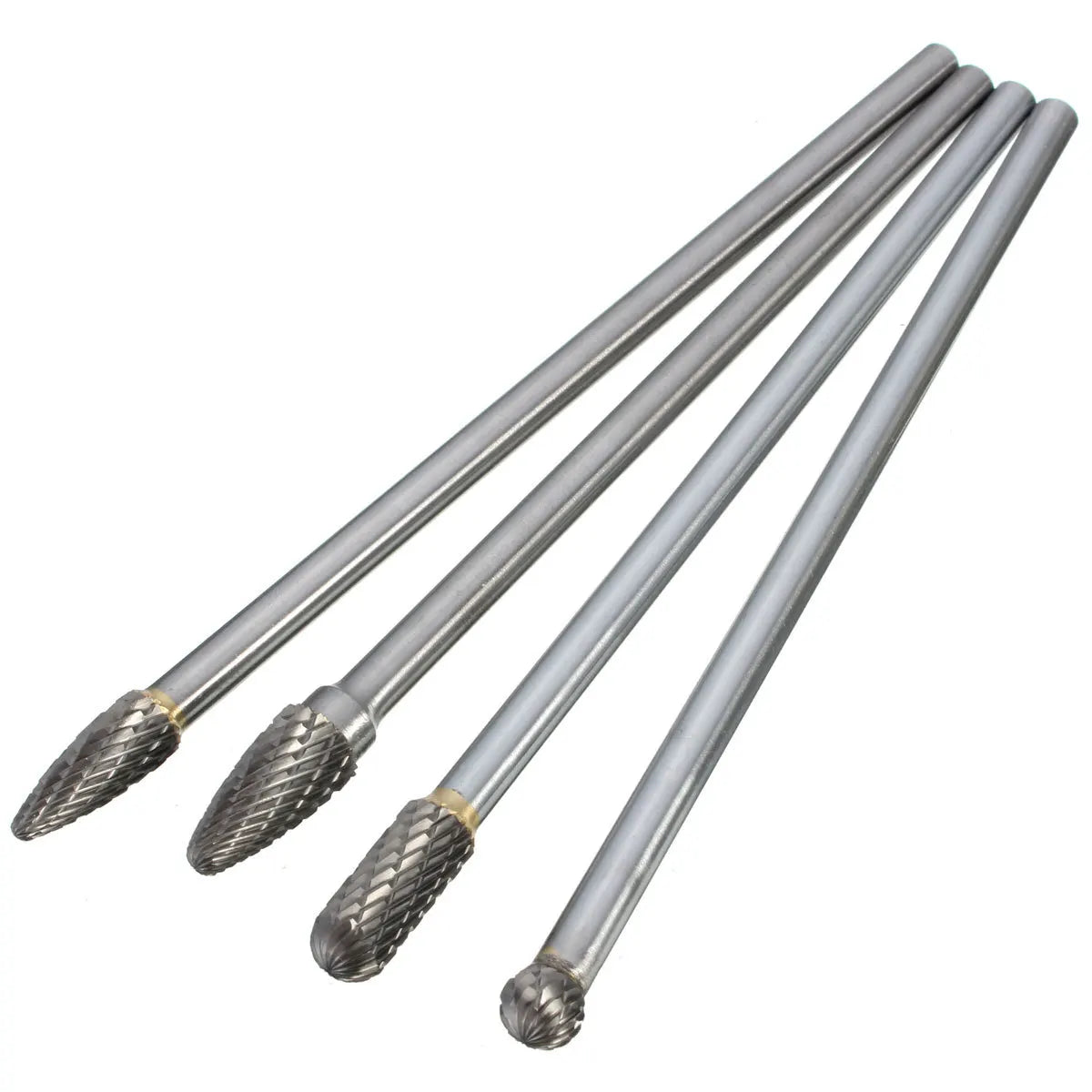 DL  4 Pieces Per Set Extended Length Die Grinder Bits Tungsten Carbide Rotary Burr for Metalworking