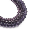 Purple Faceted Crystal Rondelle Beads 4/6/8/10/12MM Glass Beads for Needlework Jewelry Making DIY Loose Nature Crystal Product