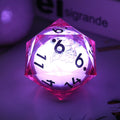 55mm LED Resin Polyhedral D20 Dice with Sharp Edge and Cat Design for D&D Role Playing Games (Handmade)
