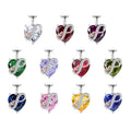 Silver Necklace For Women Heart Necklace 925 Sterling Silver Custom 12 Color Birthstone Zircon Mom Necklace