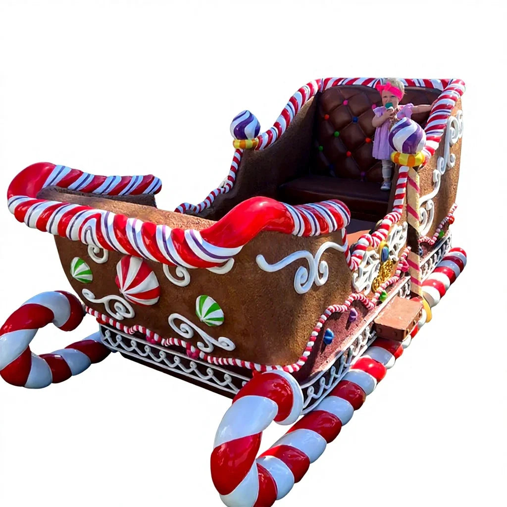 Customized Santa Claus Statue Fiberglass Christmas Santa Sleigh Mall Xmas Giant Christmas Decoration Santa